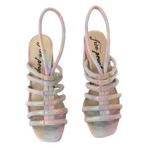Free People  Colette Cinched‎ Heel Rainbow Metallic Size EU 39
